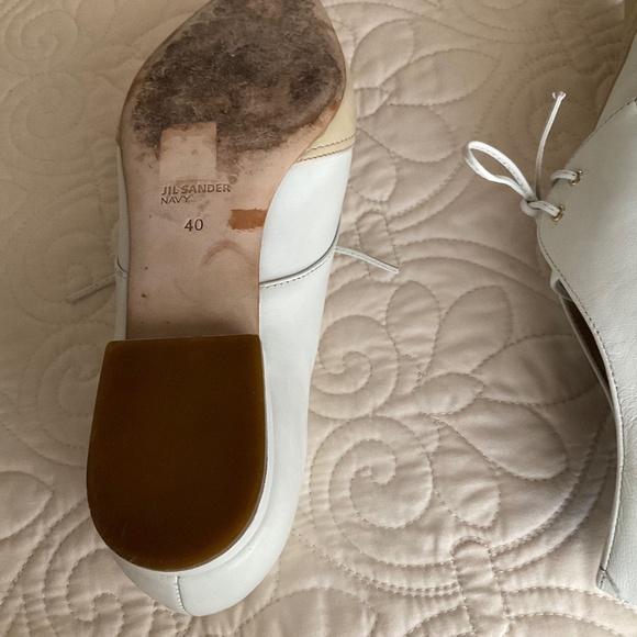 Jill Sander Navy Leather Oxfords - Picture 4 of 6